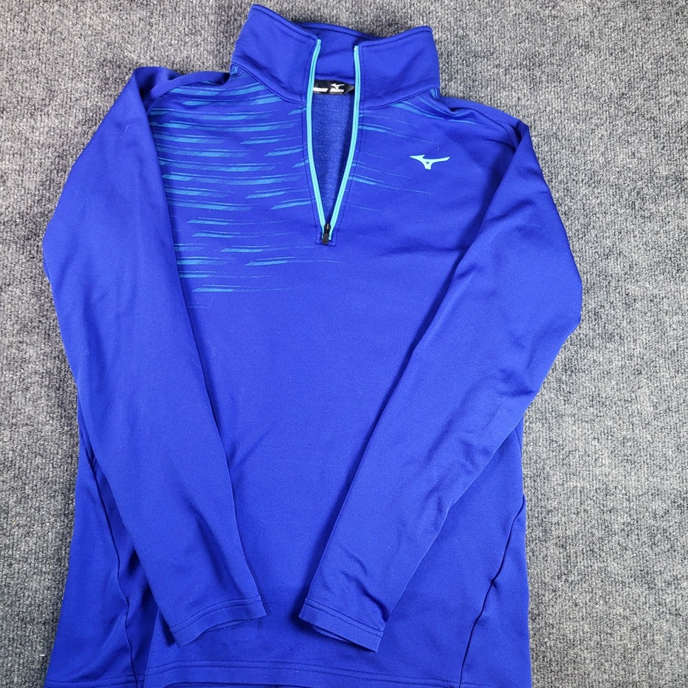 Mizuno Golf Bio Next 1/4 Zip Pullover Mens Medium Blue Long Sleeve Shirt